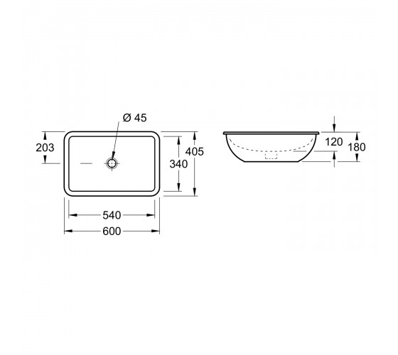Умывальник VILLEROY & BOCH LOOP & FRIENDS 54х34 см  61630001