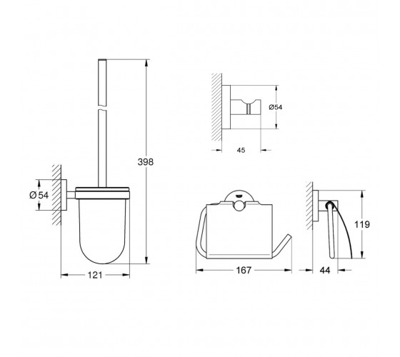 Набір аксесуарів 3в1 Grohe Essentials (40407001)