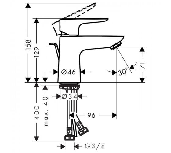 Смеситель для раковины Hansgrohe TALIS E (71700000)