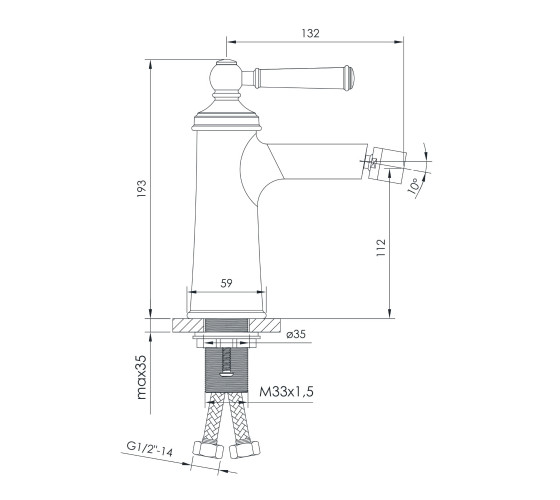 Змішувач для біде Imprese HYDRANT матовий нікель (ZMK031806070)
