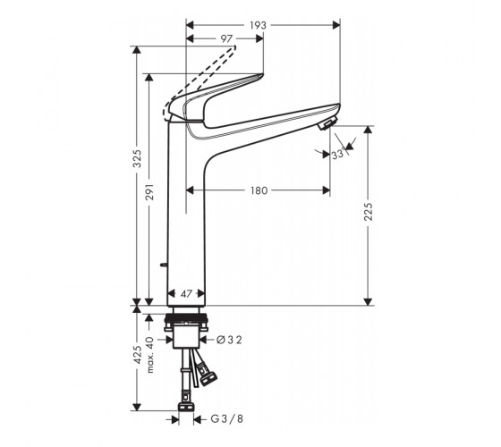Смеситель для раковины Hansgrohe Novus (71123000)