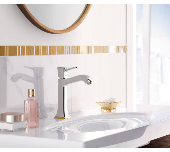 Смеситель для раковины Hansgrohe Metropol Classic хром/золото (31302090)