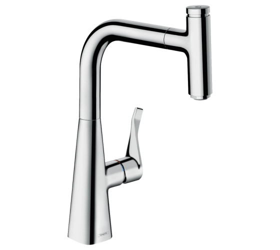 Смеситель для кухни с выдвижным душем Hansgrohe Metris Select (14857000)