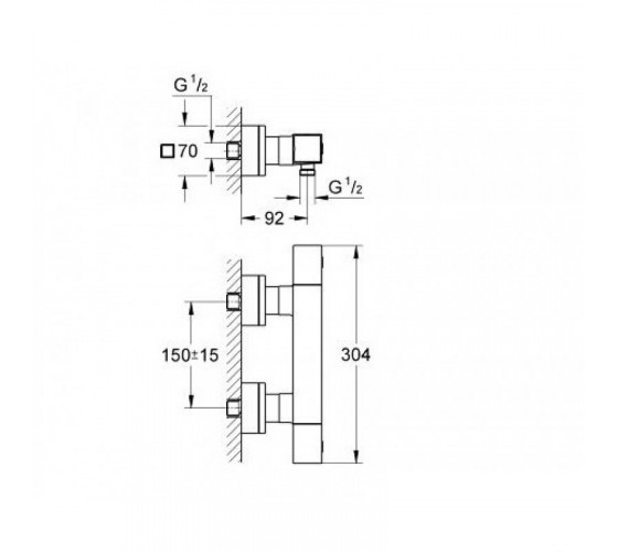 Термостат для душу Grohe Grohtherm Cube, хром (34488000)