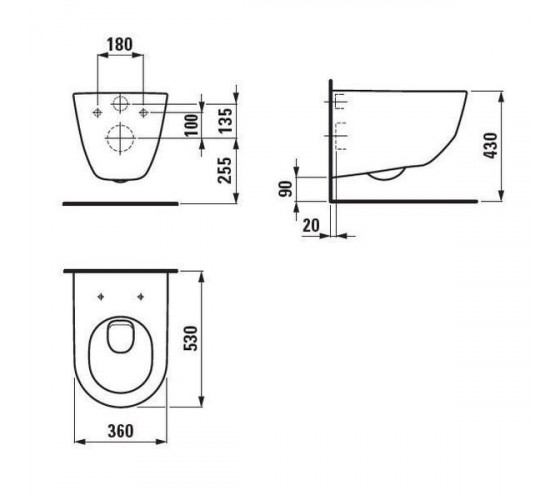 Унитаз подвесной Laufen Pro с крышкой Slim Soft-Close (H8669530000001)