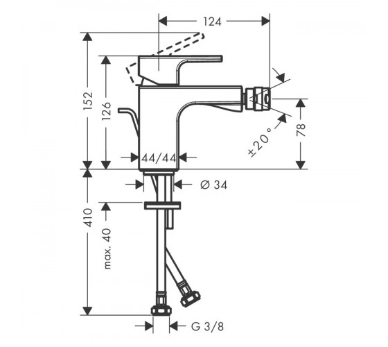 Змішувач для біде Hansgrohe VERNIS SHAPE чорний матовий (71211670)
