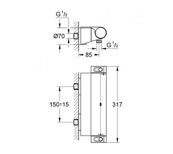 Термостат для душу Grohe Grohtherm 2000 (34469001)