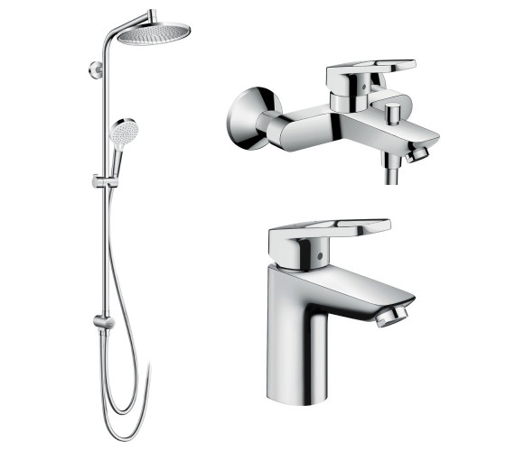 Набір змішувачів для душу Hansgrohe LOGIS LOOP LOO + Showerpipe Reno (1272019)