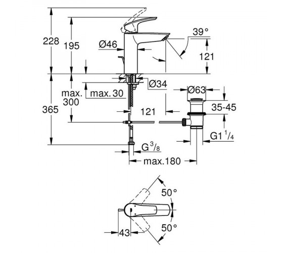 Змішувач для раковини GROHE Eurosmart (23322003)