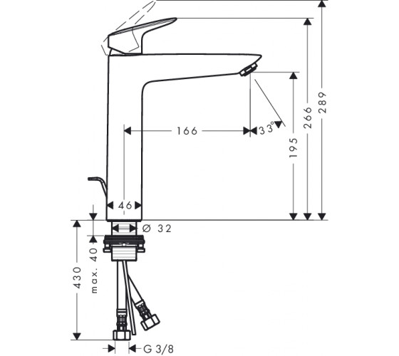 Смеситель для раковины Hansgrohe Logis (71090000)