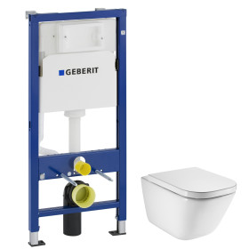 Набір інсталяція Geberit Duofix Basic з унітазом Roca GAP Clean Rim і кришкою Soft-Close (A34H47C000+458.103.00.1)