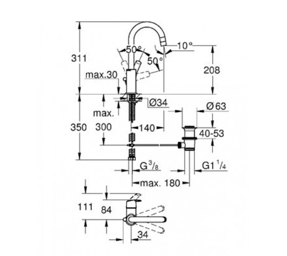 Змішувач для раковини Grohe Eurosmart New (23537002)