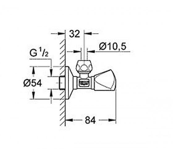 Кутовий вентиль GROHE ANGLE (22939000)