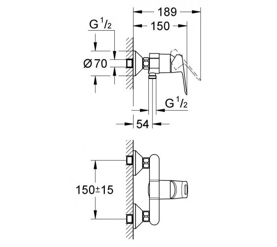 Змішувач для душу Grohe BauLoop (23340000)