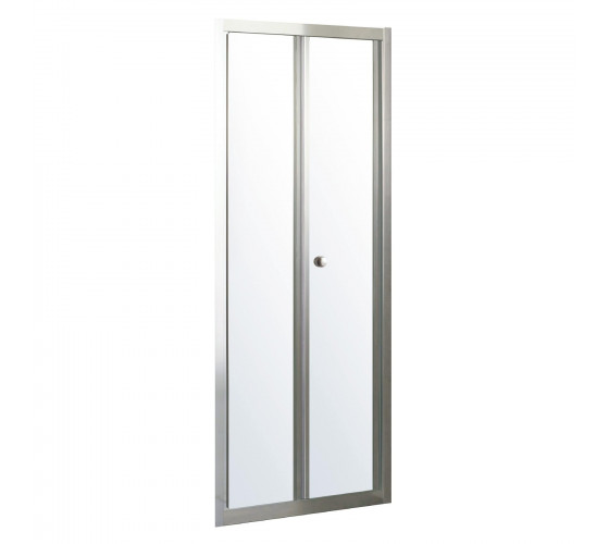 Дверь bifold 90*195, профиль хром, стекло прозрачное 5мм