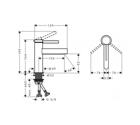 Смеситель для раковины Hansgrohe FINORIS (76010000)