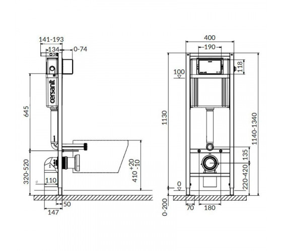 Инсталяция для повесного унитаза Cersanit Aqua 02 Mech Box (S97-063)