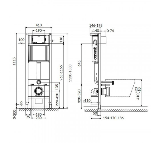 Инсталяция для повесного унитаза Cersanit Aqua 22 Mech QF Box (S97-048)