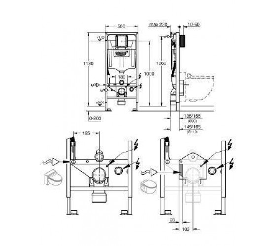 Інсталяція для унітазів-біде Grohe Sensia Rapid SL (39112001)
