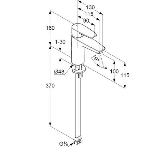 Смеситель для раковины Kludi PURE&SOLID (342920575)