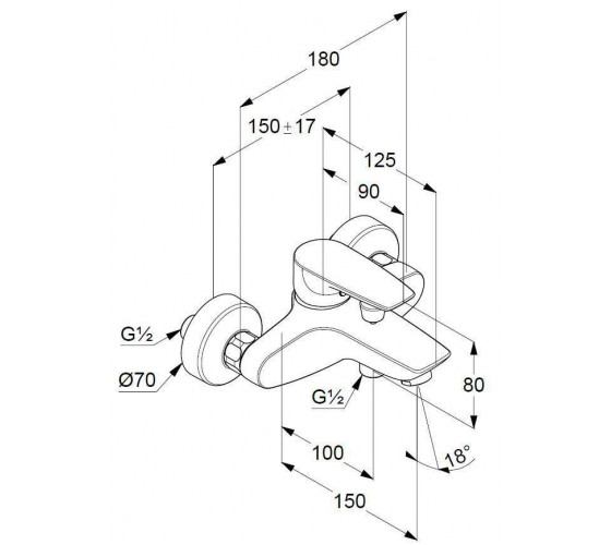 Смеситель для ванны Kludi Pure&Solid 100 (346810575)
