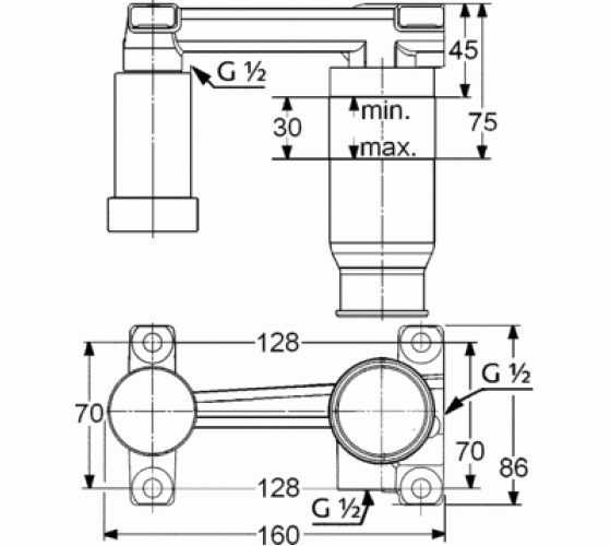Скрытая часть смесителя для раковины Kludi Balance (38243)