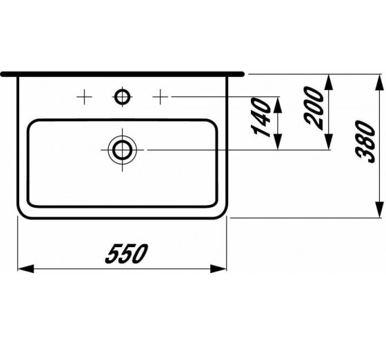 Раковина подвесная Laufen PRO 55x38 см, с отверстием (H8189580001041)