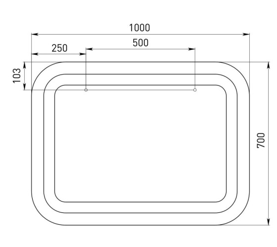 Дзеркало з LED-підсвіткою Volle 100 см (16-46-107)
