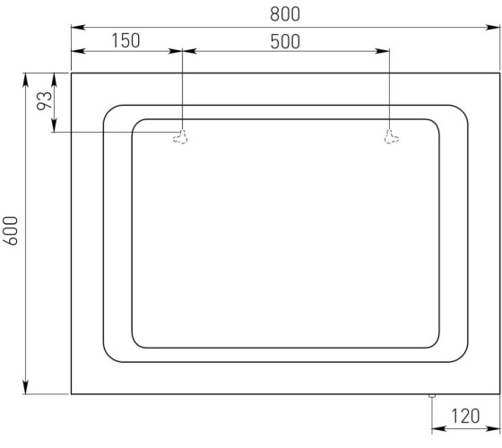 Дзеркало з LED-підсвіткою Volle 600х800 (16-60-580)