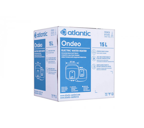 Бойлер Atlantic Ondeo+ 15 литров мокрый тэн, над мойкой SWH 15A M-3 2000W (821428)