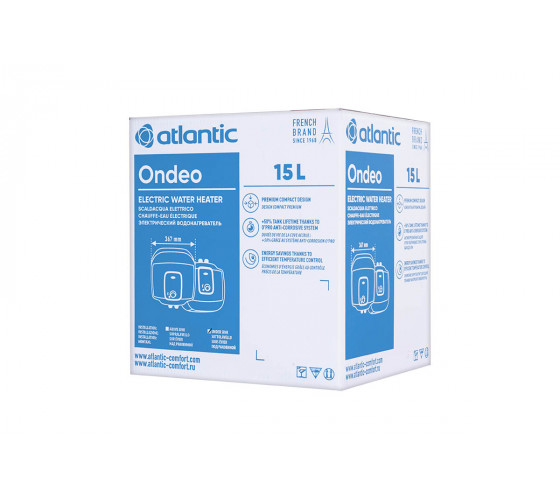 Бойлер Atlantic Ondeo+ 15 литров мокрый тэн, под мойку SWH 15U M-3 2000W (821431)