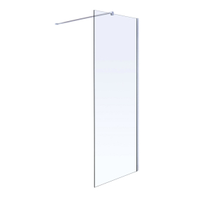 Комплект Walk-In: Стенка 100*190см прозрачное стекло 8мм + Профиль стеновой хром 190см+Держатель стекла (D) с креплениями 100см