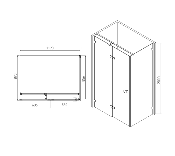 Душевая кабина Volle DE LA NOCHE 120x90 см черная (10-40-195-black)
