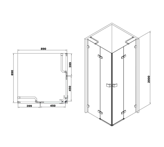 Душова кабіна Volle De la Noche 90x90 см (10-40-194black)
