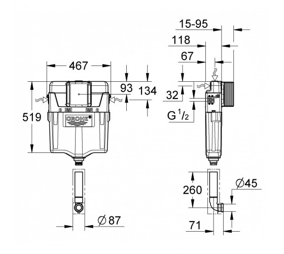 Змивний бачок Grohe GD 2 (38661000)