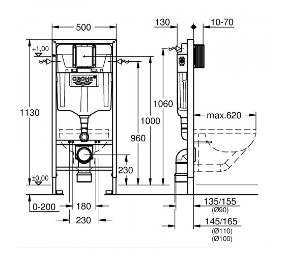 Інсталяція для унітазу Grohe Rapid SL 3 в 1 (38772001)