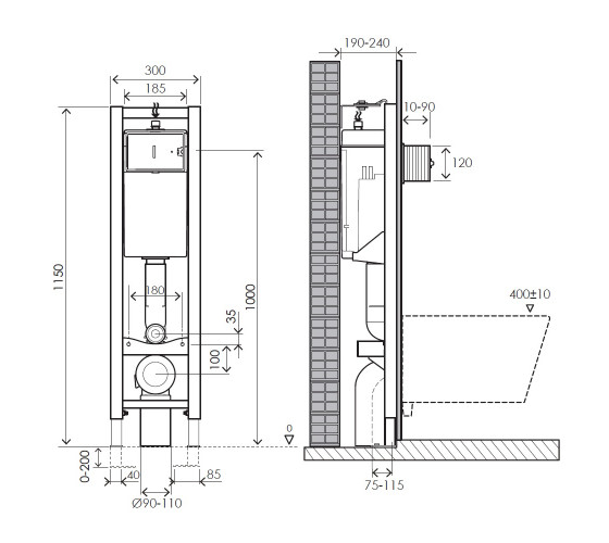 Инсталляция для унитаза Imprese 3в1 узкая (i8130)
