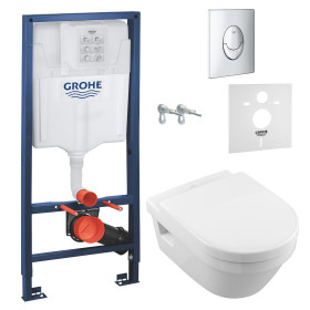 Комплект: ARCHITECTURA Directflush унитаз подвесной 37*53см в ком с сид с функ Slow closing + GROHE инсталляция