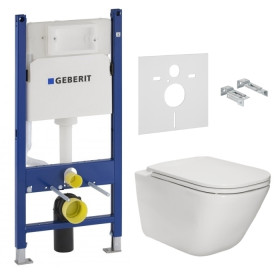 Набір інсталяція Geberit Duofix з унітазом Roca GAP Clean Rim і кришкою Slim Soft-Close (A34H470000+458.126.00.1)