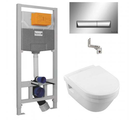 Набір інсталяція Imprese i8120 з унітазом Villeroy&Boch ARCHITECTURA 5684HR01 (5684HR01+i8120)