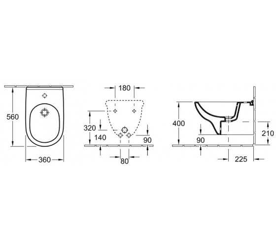 Біде підвісне Villeroy & Boch O.Novo (54600001)
