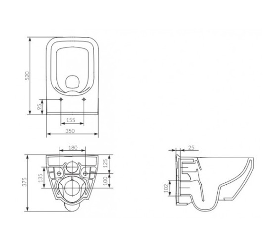 Подвесной унитаз Cersanit Crea Clean On (K114-016)