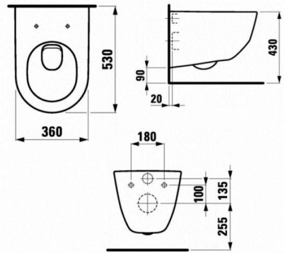 Унитаз подвесной Laufen Pro Rimless с крышкой Soft-Close (H8669570000001)