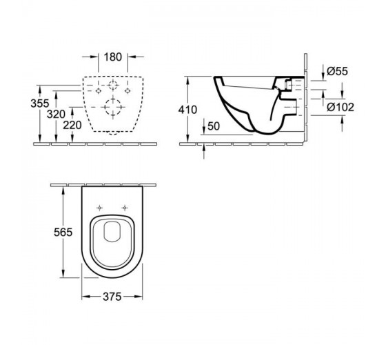 Унітаз підвісний Villeroy & Boch VERITY DESIGN (5671H101)