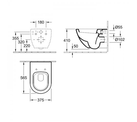 Унитаз подвесной Villeroy & Boch VERITY DESIGN с сиденьем Soft-close (5643HR01)