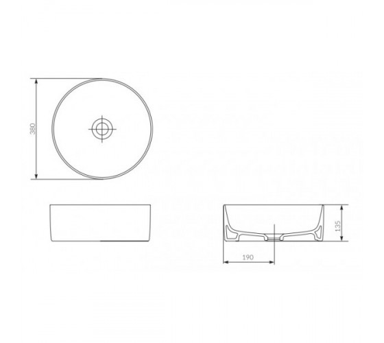 Раковина на столешницу Cersanit Crea круглая 38 см (K114-020)