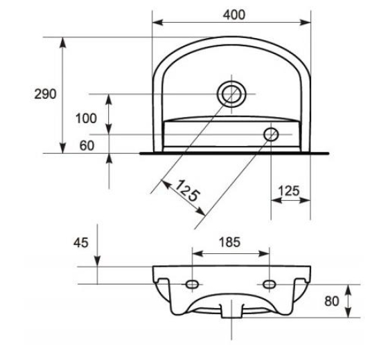 Раковина Mito (Cersanit) Arteco 40 см с отверстием слева (K667-006)