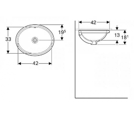 Раковина Geberit VARIFORM 50 см (500.749.01.2)