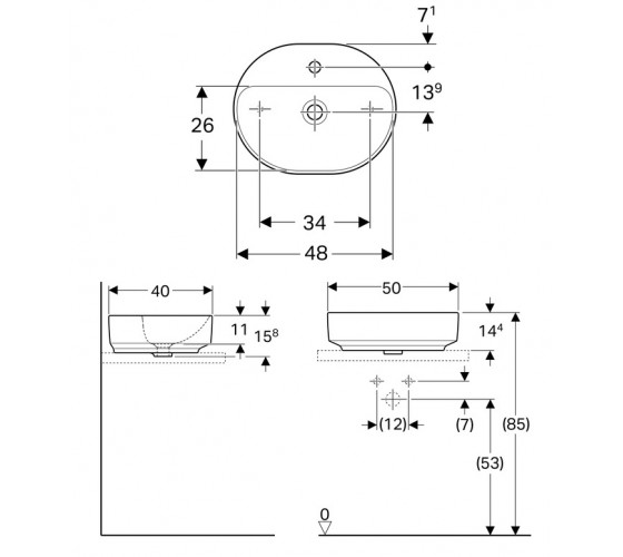 Раковина Geberit VARIFORM 50 см (500.776.01.2)