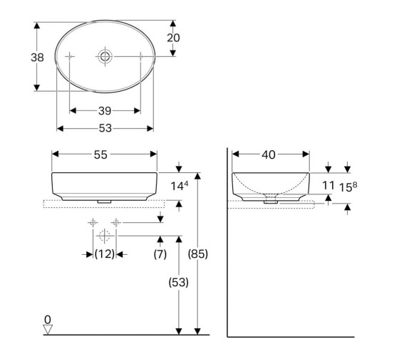 Раковина Geberit VARIFORM 55 см (500.771.01.2)